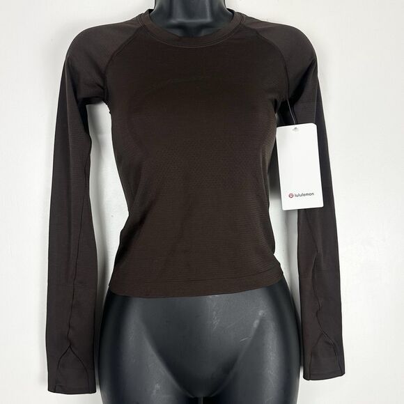 Lululemon Women's Swiftly Tech Long-Sleeve Shirt 2.0 Race Espresso Size 2 - Picture 1 of 11